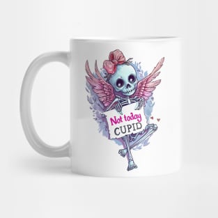 Charming Skeleton: Not Today Cupid Pink T-Shirt Mug